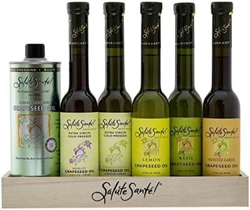 Infused, Cold Pressed and Varietal Grapeseed Oils by Salute Sante! Healthy Grape Seed Oil for Cooking, Dipping, Finishing, Marinades and Salads, Pantry Set, Vegan