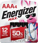Energizer AAA Batteries, Max Triple A Alkaline, 4 Count