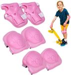 banana bike Rollerblade Pads for Older Kids - Knee Pads, Elbow Pads, Wrist Guards - Knee Pads for Older Kids - Protective Gear for Outdoor Extreme Sports Activities (Pink)