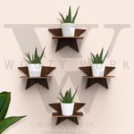 woozy work Solid Star Wooden Wall Shelf Hanging Shelves Wall Art Stylish Home & Office Decor Engineered Wood Wall Storage Mounted Wooden Display Shelf Living Room (Style 5)