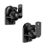 PUTORSEN Universal Speaker Wall Mounts, Speaker Brackets Wall Mount Adjustable Tilt Swivel, Speaker Wall Brackets for Surround Sound Speakers, Hold up to 7.7lbs, Black