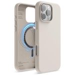 elago Magnetic Silicone Case Compatible with iPhone 16 Pro Max Case 6.9 Inch Compatible with All MagSafe Accessories - Built-in Magnets, Soft Grip Silicone, Shockproof (Stone)