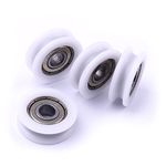 Atoplee 4pcs Round Groove Nylon Pulley Wheels Roller for Slide Gate/Angle Bar/Drawers (4x15x6mm)