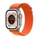 Apple Watch Ultra [GPS + Cellular 49 mm] smart watch w/Rugged Titanium Case & Orange Alpine Loop - Small. Fitness Tracker, Precision GPS, Action Button, Extra-Long BatteryLife, Brighter Retina Display