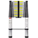 Telescoping Extension Ladder Aluminum Telescopic Foldable Long Extend and Climb Lightweight Ladder EN131 Standard(4.9M/16Ft)