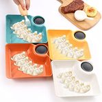 TINGJUNN 4-Pack Sushi Plate, Dumpling Plate, with dip Plate for Sushi, Dumplings, Snacks, Suitable for Home and Kitchen.