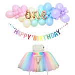 Originals Group 1st Birthday Frozen Tutu for High Chair Decoration for Party Supplies (Rainbow)