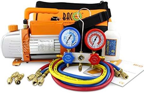 BACOENG Pompa Vuoto per Condizionatori con Kit Manometri Condizionatori per Mini Split/HVAC/Auto AC, Kit Ricarica Aria Condizionata per R410A R134a R407C R32 Refrigeranti