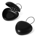 2pcs Ear Plug Carrying Cases, Small Earplug Storage Case Black Triangular Earbud Case Holder with Lanyard Mini Portable Case for Travel Business Outdoor Activities Trinkets and Pills