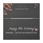 EFYTAL 18th Birthday Gifts for Girls, 925 Sterling Silver Bracelet, 18 Beads for 18 Year Old Girl, Jewelry Gift Idea