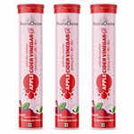 NutraChoice Apple Cider Vinegar 45 Effervescent Tablet (Pack of 3) with mother for weight loss, Added Vit B6, B12 & Pomegranate Extract, Weight management & Gut Health