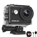 GOOKAM 4K/60fps Action Camera Ultra HD 20MP WiFi EIS Anti-Shake Waterproof Sports Camera 170° Wide Angle with Remote Control 2 Rechargeable 1350mAh Batteries and Mounting Accessories Kits