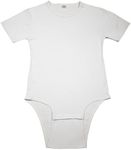 LeakMaster Adult Bodysuit Diapering T-Shirt Quality Long Lasting Heavyweight 100% Cotton Fabric. Front Facing Reinforced Snap Closures. Large - White