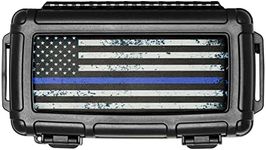 Cigar Caddy Waterproof Travel Cigar Humidor for 5 Cigars, First Responders Series, Blue Line