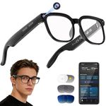 Vutlace Smart Glasses with 4K HD Camera and Bluetooth, Real-Time Translation, Music & Hands-Free Calls, Photochromic Lenses, UV & Blue Light Protection for Men & Women