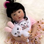 Paradise Galleries Asian Realistic Reborn Baby Doll, Ping Lau Designer's Doll Collections, 20" Adorable Real Life New Year Birthday Party Baby Doll Gift with 5-Piece Doll Accessories - K - Pop Girl