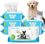 PrimePets Dog Grooming Wipes, 600 Count, 6x8 Inch Deodorizing Wipes for Dogs & Cats, 100% Fragrance Free, Natural Pet Wipes for Cleaning Face Bum Eyes Ears Paws Teeth, Dog Wipes