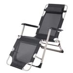 NIVAKINI Zero Gravity Chair|Relax Chair for Lounge|Easy Chair for Lawn|Portable and Foldable Recliner Chair for Resting|Adjustable Pillow|Full Body Support|Young and Old People (Black)