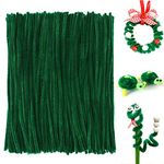 GCQQ 100Pcs Dark Green Pipe Cleaners, 6mm*30m Chenilles Stems Pipe, Chenille Crafts Pipecleaners for DIY & Cleaning(Deep Green)