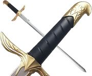 Assassins Foam Sword Prop, 35.5" Realistic Medieval Assassin Fantasy Weapons, Altair Blade Practice, Cosplay and Costume, Gold and White