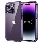 JETech Case for iPhone 14 Pro 6.1-Inch, Non-Yellowing Shockproof Phone Bumper Cover, Anti-Scratch Clear Back (Deep Purple)