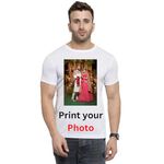 Customized Photo T-Shirt | Personalized T-Shirt for Friends, Family, Couple, Anniversary, Wife, Husband, Boyfriend, Girlfriend | White Drifit Tshirt for Mens | Pack of 1 (Large)