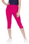 FILMAX® Originals Women Spandex Lycra Solid Capri Legging Tights Swimwear (SW-4686_Rani_XXL) Rani Pink