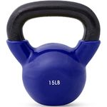 JFIT Kettlebell Weights Vinyl Coated Iron, 15 LB