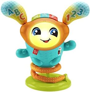 Fisher-Price Boti Robotito Saltarín, Juguete electrónico para Aprender Letras y números, Regalo para bebé +9 Meses, versión español + portugués + Italiano + inglés (HJP91)