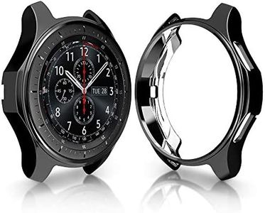 for Gear S3 Frontier SM-R760 Case,Soft TPU Fashion Metal Color Frame Shock Resistant Proof Cover Protector Shell for Samsung Gear S3 Frontier SM-R760, Galaxy Watch 46mm SM-R800 Smartwatch (Black)