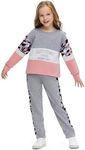 2-piece Kid Girl Letter Camouflage Print Colorblock Long-sleeve Tee and Elasticized Pants Set, Grey, 5-6 Years