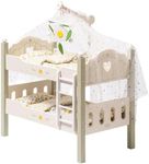 ROBUD Toys Doll Bunk Bed Set - Wooden Play Baby Doll Crib with Ladders and Accessories for 18 Inch Dolls or Stuffed Animals - (Green, 2 Beds, Fits American Girls)