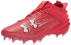 Under Armour Mens Blur Smoke 2.0 Molded Cleat Football Shoe, (600) Red/Red/White, 13