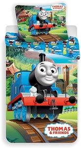 Jerry Fabrics Childrens Bedding Comforter Set Duvet Cover & Pillow Case, Cotton, Thomas and Friends 3, 200 x 140 x 0.5 cm