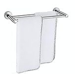 Kuivoo Towel Rail Bar,304 Stainless Steel Double Towel Holder,40cm/16Inches Wall Mounted Polished Bath Towel Rack for Bathroom and Kitchen, Silver