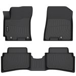 Findway F100 3D Car Floor Mat/Liner (TPE Rubber) Compatible with Hyundai Venue 2020-2024, All Weather, Laser Scanned, Great Coverage. for 1st & 2nd Row - Black