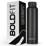 Boldfit Water Bottles Stainless Steel Water Bottle 1 Litre Steel Water Bottles for School, Office, Home, Gym 1 Litre Water Bottle for Men Leakproof, Rust Free Steel Bottle -1000 ml Water Bottle Black