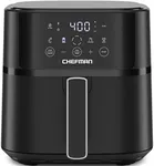 Chefman Air Fryer – 6 QT Compact Airfryer for Quick & Easy Meals in Minutes, Features Hi-Fry Technology for Extra Crisp, Touchscreen Controls with 4 Presets, Nonstick & Dishwasher Safe Basket - Black