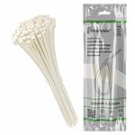 Zip Ties 200mm x 2.5mm White - 8” Premium Neutral Plastic Cable Ties, 200 mm Nylon Natural Tie Wraps, Pack of 100 Pieces by intervisio