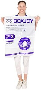BOXJOY 𝐏𝐚𝐜𝐤 𝐨𝐟 𝟑 𝐋𝐀𝐑𝐆𝐄 (60x80cm) Transparent Vacuum Storage Bags for Packing Clothes Blanket Pillows Cloth Space Saver Suction Vaccine Air Compression Large Bag with Travel Vaccum Pump