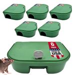 Exterminators Choice Green Bait Boxes | Includes Six Bait Boxes and One Key | Heavy Duty Box to Control Rats, Mice and Other Pests