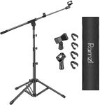 Ramzi Mic Stand,Double Support Tripod Microphone Stand Floor Boom Mic Stand with Mic Stand Bag and 2 Mic Clips Adjustable boom