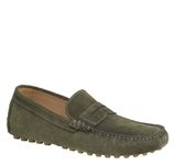 Johnston and Murphy Men's Athens Penny Loafer, Olive Suede, 9 UK