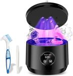 3 in 1 Ultrasonic Retainer Cleaner Machine,48kHz Professional Portable Denture Cleaner with 5UV-Light and LED Digital Timer for Retainer, Mouth Guard, Watch, Jewelry-Home and Travel Use-Black