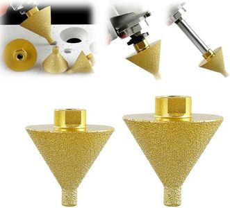 Diamond Beveling Chamfer Bit for Angle Grinders,Countersink Drill Bit,Shower Porcelain Tile Hole Cutter for M10 Thread Adapter ((Large 50mm+Small 38mm)2Pcs)