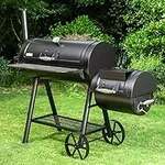 Captiva Designs Heavy Duty Outdoor Smoker,Extra Large Cooking Area(941 sq.in. in Total) Offset Smoker, Best Charcoal Smoker and Grill Combo for Outdoor Garden Patio and Backyard Cooking