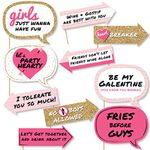 Funny Be My Galentine - Valentine's Day Photo Booth Props Kit - 10 Piece