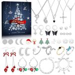 Jewellery Advent Calendar for Women - Christmas Countdown 2024 Silver Luxury Jewelry for Adults Ladies Teen Girls - 24 Days Xmas Surprise Gifts with Bracelet Necklace Earring Ring