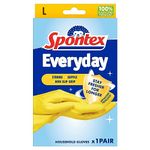 Spontex Everyday Rubber Gloves Pair, Yellow, Large