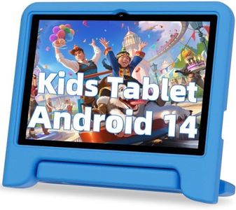 JIKOCXN Kinder Tablet 10 Zoll, Octa Core Android 14 Tablet für Kinder, 10GB RAM+64GB ROM, 1280x800 LCD Touchscreens, 6000mAh, WLAN 5, BT5.0, Dual Kamera, GPS (Blau)
